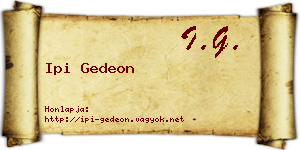 Ipi Gedeon névjegykártya
